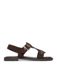 U.S. Polo Assn. Sandały EO-ALYS001W/6S1 Brązowy ciemny. Brązowe sandały damskie U.S. Polo Assn., bez wzorów, ze skóry, bez obcasa, na płaskiej podeszwie. Za 249.99 zł.