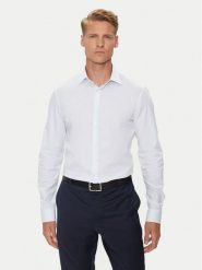 Calvin Klein Koszula K10K113536 Biały Slim Fit. Białe koszule męskie CALVIN KLEIN, m, bez wzorów, z bawełny, bez kołnierzyka, bez ramiączek. Za 209.99 zł.