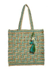 BLE Torebka w kolorze turkusowo-beżowym - 40 x 40 x 3 cm rozmiar: onesize. Brązowe torebki klasyczne damskie BLE, z aplikacjami, z bawełny, bez dodatków. Za 102.89 zł.