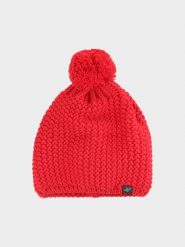 4F Czapka zimowa z pomponem męska - czerwona L. Czerwone czapki męskie 4f, na zimę, bez wzorów, z materiału, sportowe. Za 79.99 zł.