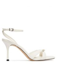 Aldo Sandały Leesia 14298002 Biały. Białe sandały damskie Aldo, bez wzorów, ze skóry, bez obcasa, na szpilce. Za 399.99 zł.