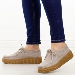 Beżowe skórzane półbuty damskie Filippo Dp7500/26. Brązowe półbuty damskie Filippo, bez wzorów, z jeansu, biznesowe, z okrągłym noskiem, bez obcasa, na płaskiej podeszwie. Za 239.00 zł.