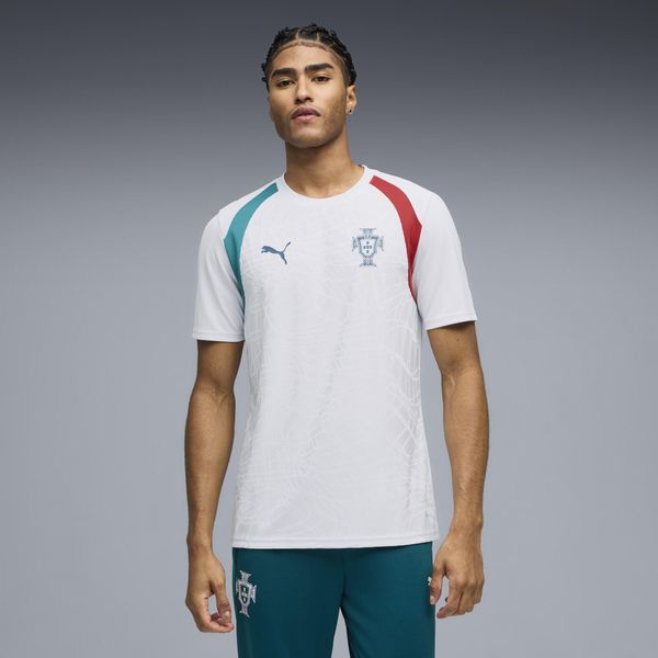 Męska koszulka treningowa Portugalia o dopasowanym kroju PUMA. Niebieskie t-shirty sportowe męskie Puma, l, z materiału, bez ramiączek, do piłki nożnej. Za 258.50 zł.