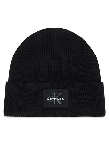 Calvin Klein Czapka Monologo LV04D8096G Czarny. Czarne czapki zimowe damskie CALVIN KLEIN, z wiskozy. Za 169.99 zł.