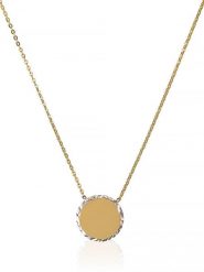 OR ÉCLAT Złoty naszyjnik "rond précieux" z elementem ozdobnym - dł. 42 cm rozmiar: onesize. Żółte naszyjniki damskie Or Éclat, złote. Za 350.56 zł.