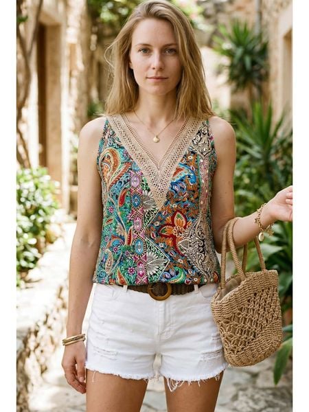 SOULSHAE Top ze wzorem rozmiar: XXL/3XL. Topy damskie SOULSHAE, xl, bez wzorów, bez kołnierzyka. Za 86.95 zł.