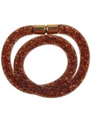 MENTHE À L'O Bransoletka z kryształami rozmiar: onesize. Brązowe bransoletki damskie MENTHE À L'O. Za 78.47 zł.