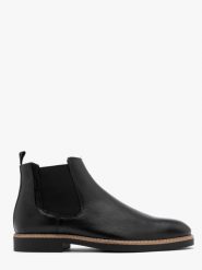 Czarne sztyblety męskie w stylu casual FABIAN. Czarne sztyblety męskie Ryłko, ze skóry, bez zapięcia. Za 499.99 zł.