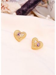 L'Atelier de Gaia Pozłacane kolczyki-wkrętki z cyrkoniami rozmiar: onesize. Różowe kolczyki damskie L'Atelier de Gaia, z cyrkonią, pozłacane. Za 82.64 zł.