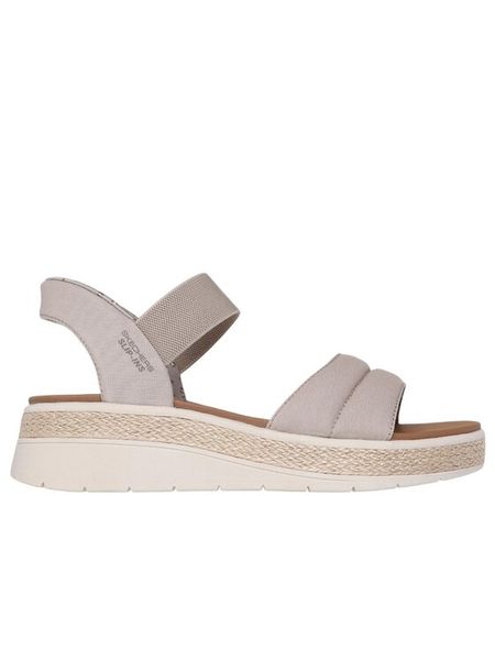 Skechers Sandały BOBS Sun Ray 114413/TPE Beżowy. Brązowe sandały damskie Skechers, bez wzorów, z materiału, bez obcasa, na płaskiej podeszwie. Za 289.99 zł.