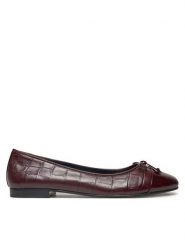 Tory Burch Baleriny Cap Toe Ballet 165365 Bordowy. Czerwone baleriny damskie Tory Burch, bez wzorów, ze skóry, bez obcasa. Za 879.99 zł.