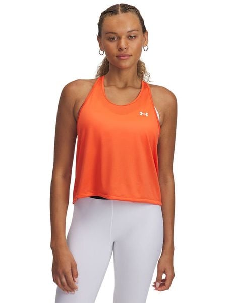 Under Armour Top sportowy w kolorze pomarańczowym rozmiar: XL. Pomarańczowe topy damskie Under Armour, xl, bez wzorów, bez ramiączek. Za 56.66 zł.