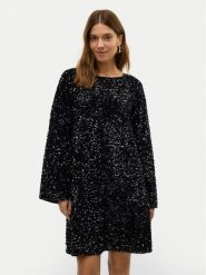 Vero Moda Sukienka koktajlowa Etta 10317153 Czarny Relaxed Fit. Czarne sukienki damskie Vero Moda, m, bez wzorów, z syntetyku, wizytowe, bez kołnierzyka, bez ramiączek. Za 219.99 zł.