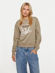 Guess Bluza Icon W4YQ25 KB681 Zielony Relaxed Fit. Zielone bluzy bez kaptura damskie Guess, xs, z bawełny. Za 219.99 zł.