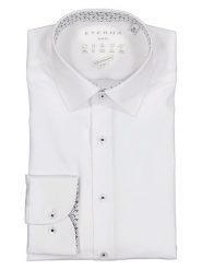 Eterna Koszula - Slim fit - w kolorze białym rozmiar: 40. Białe koszule męskie Eterna, bez wzorów, z materiału, bez kołnierzyka, bez ramiączek. Za 123.25 zł.