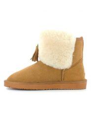 NICEBAY Skórzane botki zimowe "Nechako" w kolorze jasnobrązowym rozmiar: 41. Brązowe botki damskie Nicebay, na zimę, z materiału, bez obcasa, bez zapięcia. Za 165.99 zł.