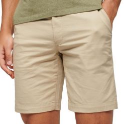 Szorty chino Superdry Stretch. Brązowe szorty męskie Superdry., bez wzorów, z bawełny. Za 296.70 zł.