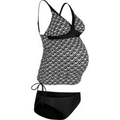 Tankini ciążowe (2 części) bonprix czarno-biały. Czarne bikini damskie bonprix, bez wzorów, moda ciążowa. Za 49.98 zł.