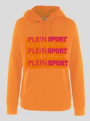 Plein Sport Bluza w kolorze pomarańczowym rozmiar: S. Pomarańczowe bluzy sportowe damskie Plein Sport, s, z bawełny. Za 214.70 zł.