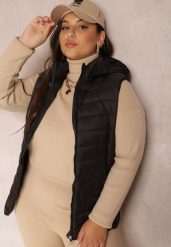 Czarna Kamizelka Pikowana z Kapturem Olava. Czarne kamizelki damskie Renee, plus size. Za 169.99 zł.