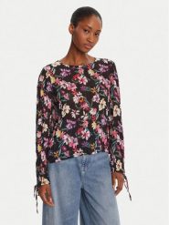 Desigual Bluzka Flori 25WWBW03 Czarny Regular Fit. Czarne bluzki damskie Desigual, s, bez wzorów, z syntetyku, bez ramiączek. Za 319.99 zł.