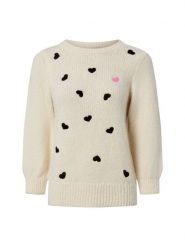 More & More Sweter z dzianiny Kobiety Sztuczne włókno beżowy|czarny, 44. Brązowe swetry klasyczne damskie MORE & MORE, z dzianiny, bez kołnierzyka. Za 229.95 zł.