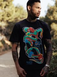 MANTO x Panku t-shirt STRUGGLE czarny. Czarne t-shirty damskie Manto, m, bez wzorów, z bawełny, bez kołnierzyka. Za 119.99 zł.