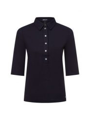 Marc Cain koszulka polo Kobiety Bawełna niebieski, 44. Niebieskie bluzki sportowe damskie Marc Cain, z bawełny, bez kołnierzyka, bez ramiączek. Za 649.95 zł.