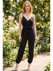 SOULSHAE Kombinezon w kolorze czarnym rozmiar: XXL/3XL. Czarne kombinezony damskie SOULSHAE, xl, bez wzorów, z tkaniny, bez kołnierzyka, bez ramiączek. Za 133.45 zł.