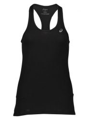 Asics Top w kolorze czarnym do biegania rozmiar: L. Czarne topy damskie Asics, l, bez wzorów, z materiału, bez kołnierzyka. Za 56.95 zł.