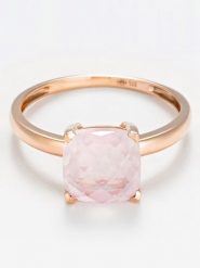 DIAMANTA Złoty pierścionek "Quartz Unique" z różowym kwarcem rozmiar: 48. Różowe pierścionki damskie DIAMANTA, z kwarcem, złote. Za 1,326.99 zł.