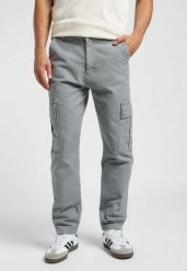 MESKIE SPODNIE LEE CARGO PANT HD LEE GRAY 112364176. Szare spodnie materiałowe męskie Lee, bez wzorów, z materiału. Za 219.99 zł.