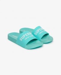 Superdry Core Ombre Klapki basenowe z recyklingowanego EVA – Bali Blue. Niebieskie klapki damskie Superdry., bez wzorów, z poliesteru, bez obcasa. Za 157.75 zł.