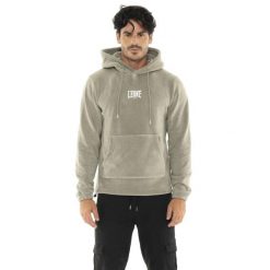 Bluza miękki z polar z kaptur na co dzień. Zielone bluzy z kapturem męskie LEONE 1947 APPAREL, z elastanu. W wyprzedaży za 164.19 zł.