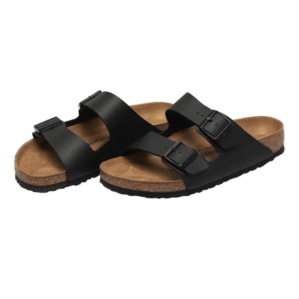 Skórzane Sandały Unisex Dla Dorosłych Arizona. Czarne sandały męskie Birkenstock, bez zapięcia. Za 523.99 zł.
