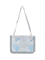 BLE Torebka w kolorze biało-błękitnym - 30 x 20 x 2 cm rozmiar: onesize. Białe torebki klasyczne damskie BLE, bez wzorów, z materiału, bez dodatków. Za 62.61 zł.