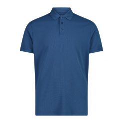 Koszulka polo z piki CMP. Niebieskie koszulki polo męskie CMP, s, bez wzorów, z nylonu, bez ramiączek. Za 244.00 zł.