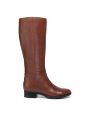 Geox Oficerki D Felicity D D84G1D 00043 C0013 Brązowy. Brązowe kozaki damskie Geox, ze skóry, bez obcasa, na płaskiej podeszwie. Za 549.99 zł.