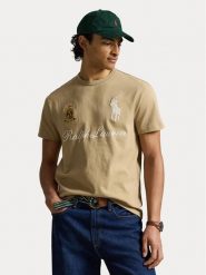 Polo Ralph Lauren T-Shirt 710B20010003 Beżowy Regular Fit. Brązowe koszulki polo męskie Polo Ralph Lauren, m, bez wzorów, z bawełny, bez ramiączek. Za 639.99 zł.