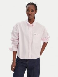 Tommy Jeans Koszula DW0DW22766 Różowy Regular Fit. Czerwone koszule damskie Tommy Jeans, l, bez wzorów, z bawełny, bez kołnierzyka, bez ramiączek. Za 369.99 zł.