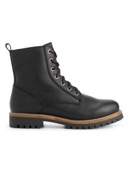 TRAVELIN' Skórzane botki "Norrland" w kolorze czarnym rozmiar: onesize. Czarne buty zimowe męskie Travelin', z materiału, bez zapięcia. Za 501.57 zł.