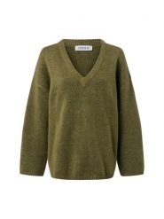 EDITED sweter z dzianiny - Urielle Kobiety zielony, 36. Zielone swetry klasyczne damskie Edited, z dzianiny, bez kołnierzyka. Za 179.95 zł.
