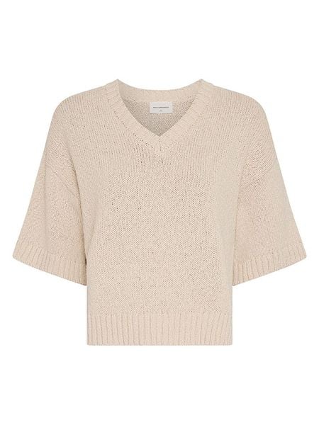 MOSS COPENHAGEN Sweter w kolorze beżowym rozmiar: XS/S. Brązowe swetry klasyczne damskie MOSS COPENHAGEN, s, z bawełny, bez kołnierzyka. Za 169.95 zł.