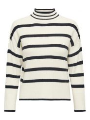 ONLY Sweter "Ibi" w kolorze kremowo-czarnym rozmiar: S. Brązowe golfy damskie Only, s, bez wzorów, bez ramiączek. Za 57.06 zł.