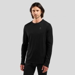 Koszulka termoaktywna z długim rękawem męska ODLO Merino 160 BL Top Crew Neck. Czarne bielizna termoaktywna męska Odlo, m, bez wzorów. Za 379.99 zł.
