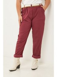 Curvy Lady Spodnie w kolorze bordowym rozmiar: 44/46. Czerwone spodnie materiałowe damskie Curvy Lady, bez wzorów, z bawełny, klasyczne, z standardowym stanem. Za 100.99 zł.