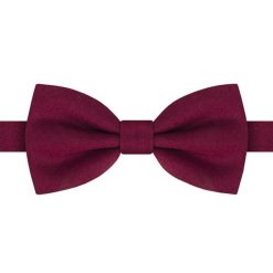 Bawełniana Mucha Męska His Story - Bordowa. Czerwone krawaty i muchy męskie His Story, z aplikacjami, z bawełny, eleganckie. Za 45.00 zł.