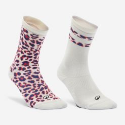 Skarpetki fitness wysokie Domyos wzór w panterkę 2 pary. Skarpetki damskie DOMYOS, bez wzorów, z dzianiny. Za 29.99 zł.
