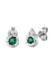 Elli PREMIUM Kolczyki Sztyfty Damskie Koło Syntetyczny Szmaragd Xirius Szlif Zielona Cyrkonia Biały 925 Sterling Silver 1 ct. Białe kolczyki damskie Elli PREMIUM, z cyrkonią, srebrne, na sztyftcie. Za 279.64 zł.