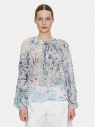 Guess Bluzka W5GH60 W0WA2 Niebieski Regular Fit. Niebieskie bluzki damskie Guess, s, z aplikacjami, z syntetyku, bez ramiączek. Za 289.99 zł.